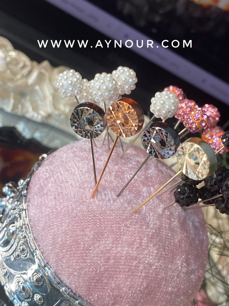 3 of rose gold metallic luxurious basic pins - Aynour.com