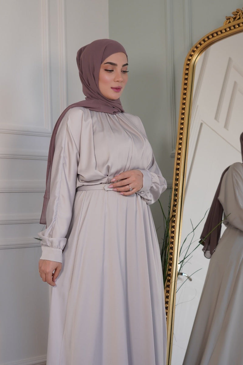 Bieage silk glowry Modest Dress Eid collection 2022 - Aynour.com