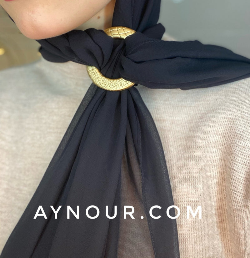 Black style Ring new pin luxurious color Hijab 2021 - Aynour.com