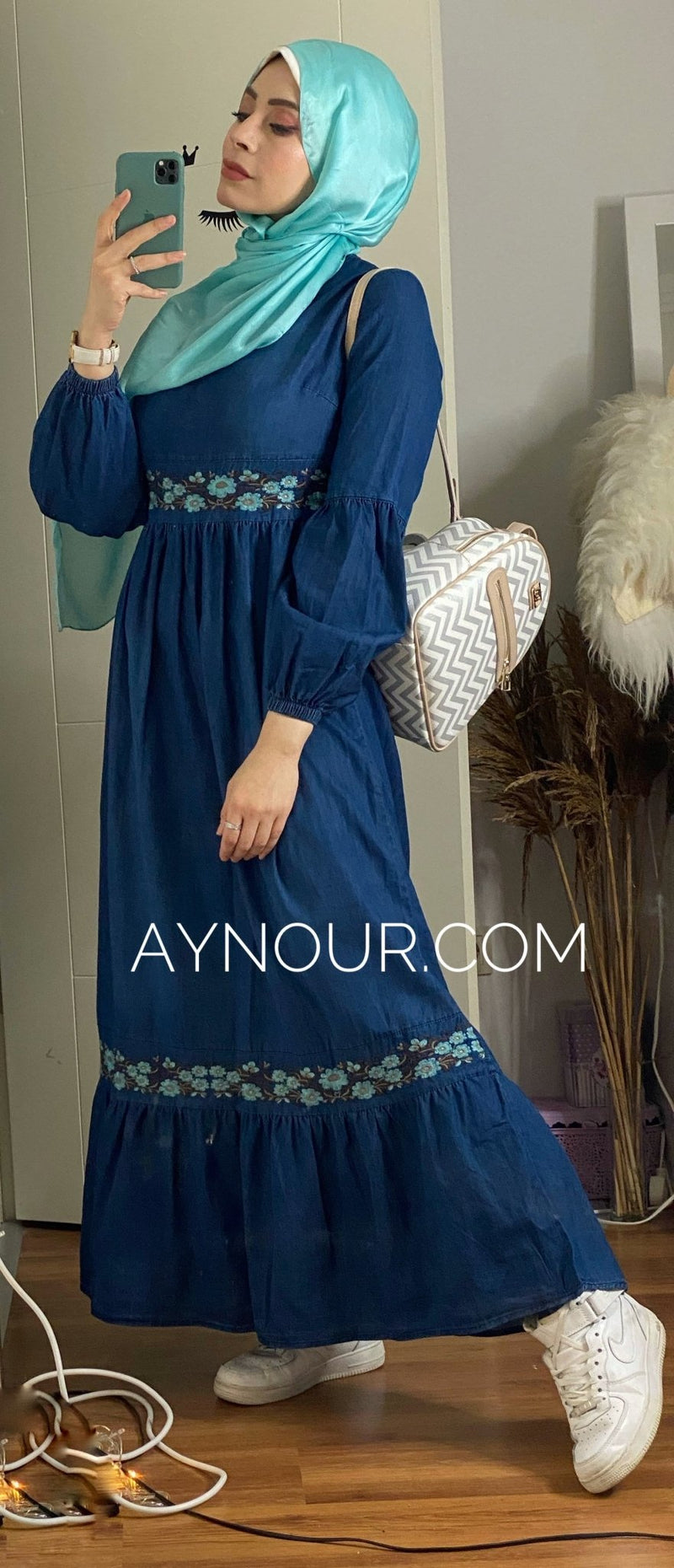 Blue jeans comfy regular and plus size Modest Dress 2020 - Aynour.com