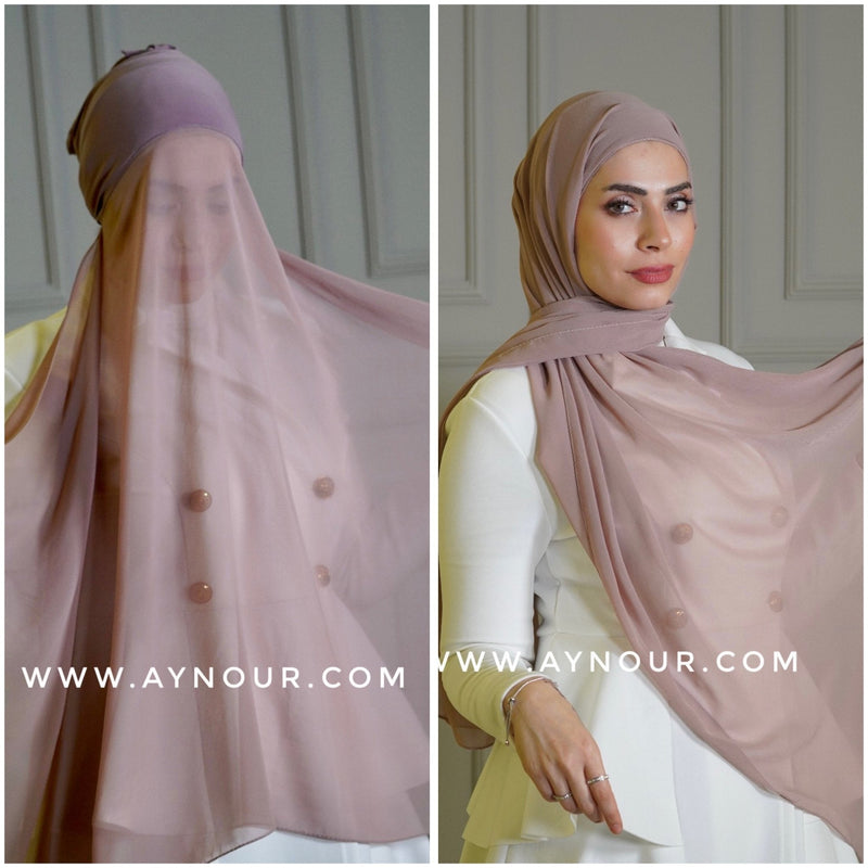 EVE SPRING Color Chiffon Instant Hijab 2 Layers - Aynour.com