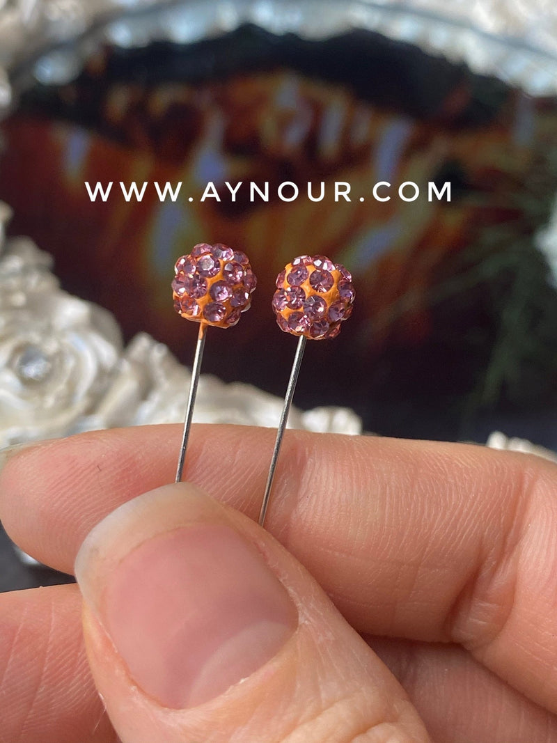 Flower rosy crystals 3 luxurious basic pins - Aynour.com