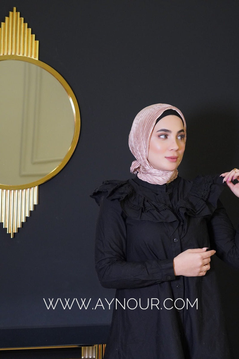 HANNA squared classy non transparent luxurious fabric scarf - Aynour.com
