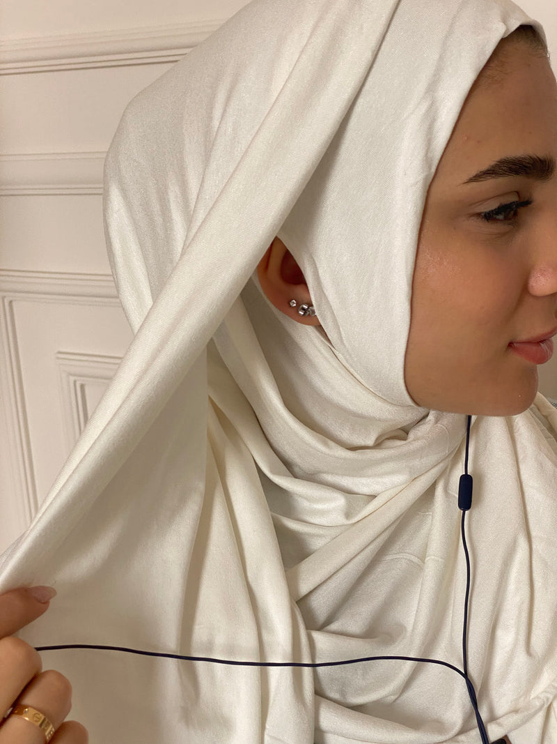 Free ears  Cotton No pin scarf Instant Hijab