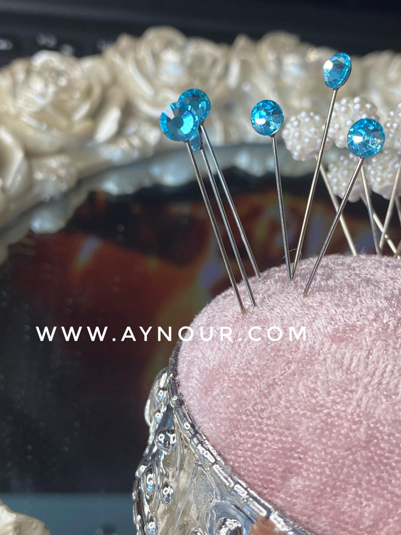 Mint crystals 3 luxurious basic pins - Aynour.com