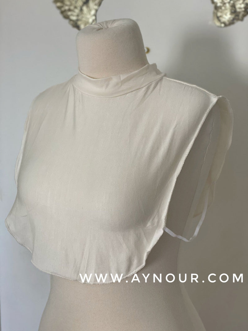 Off white neck Cover Up and chest basic hijab needs - Aynour.com