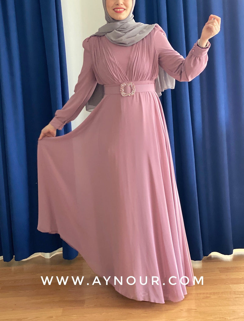 Rose Queen look chiffon Modest Dress - Aynour.com