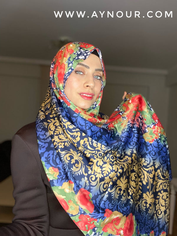 RoyaMixed colors satin classy non transparent luxurious fabric Hijab 2021 - Aynour.com