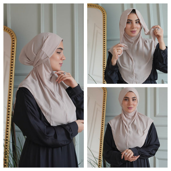 Zeina Khimar krep Instant Hijab 2023 - Aynour.com